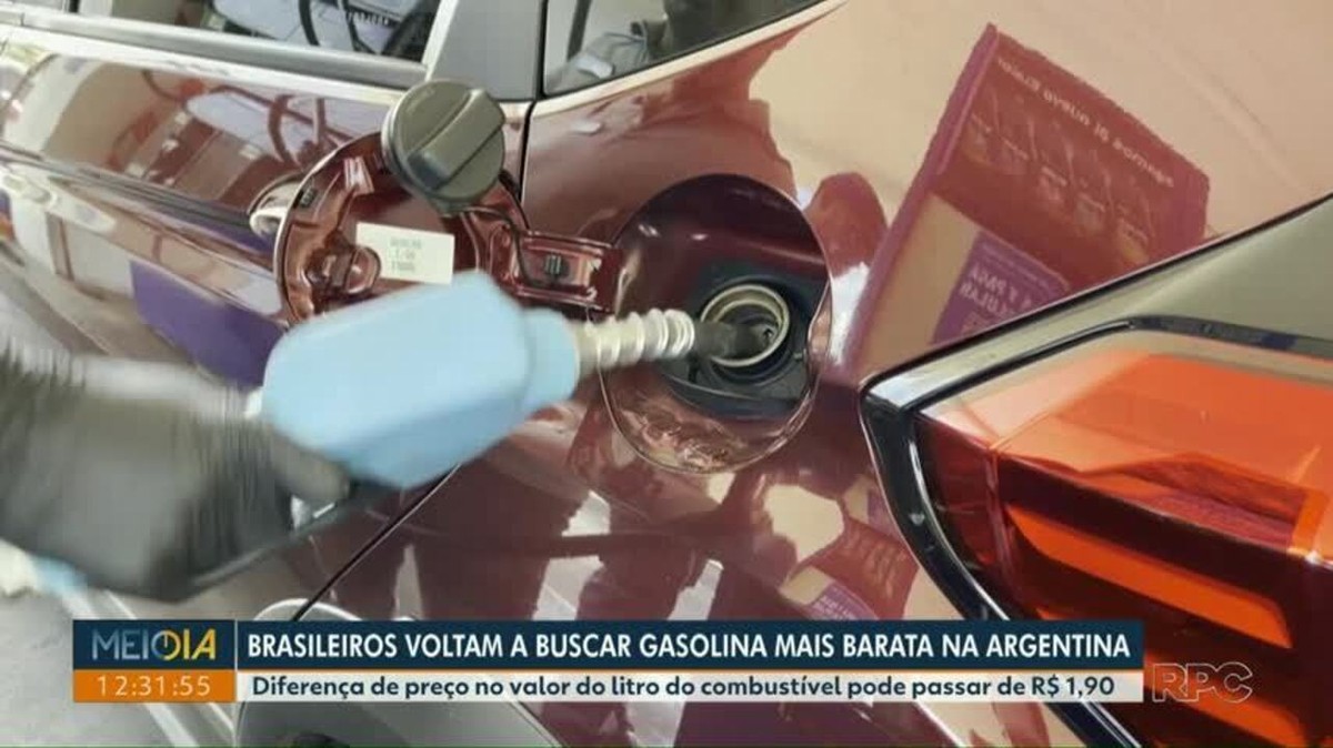 Litro da gasolina na Argentina é quase R$ 2 mais barato, e brasileiros voltam a cruzar a fronteira para abastecer | Oeste e Sudoeste