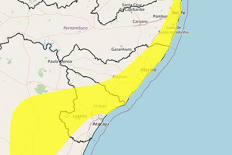 Chuva: alerta do Inmet para 65 municípios alagoanos é válido até a manhã de quarta (24)