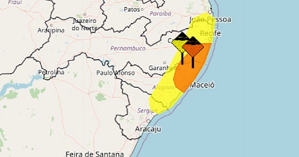 Chuva: alertas “laranja” e “amarelo” são divulgados para Maceió e mais 72 municípios